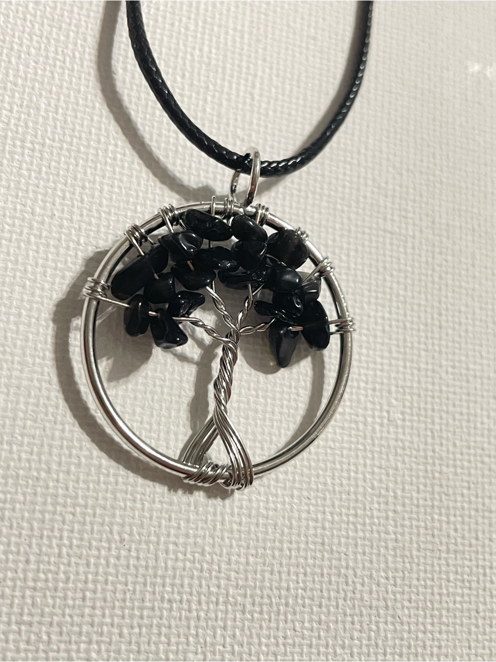 Gothic Handmade Tree of Life Wire Wrap Gemstone Pendant